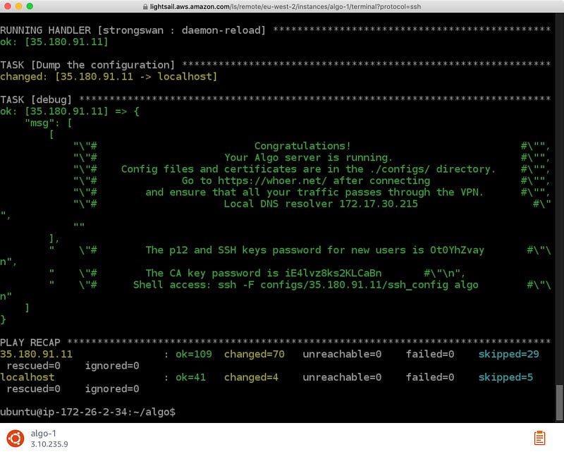 Wait until Algo setup is complete