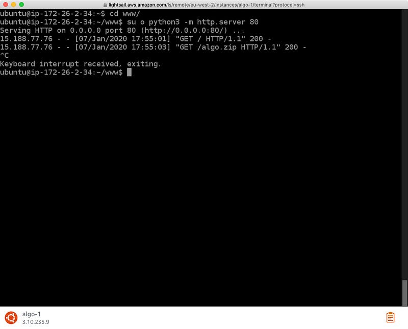 Stop the HTTP server
