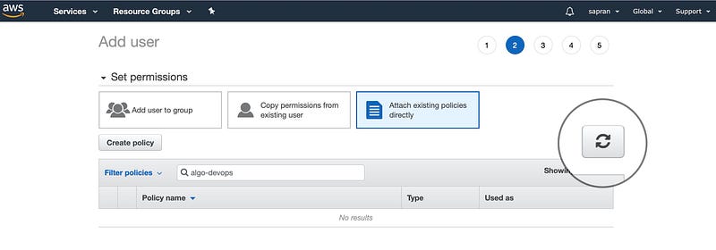 Refresh AWS IAM policy